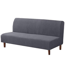 ZSFBIAO Copridivano Senza Braccioli Clic Clac 3 Posti Fodera per Cuscino Elastica per Divano Letto Pieghevole Senza Braccioli-Grigio M