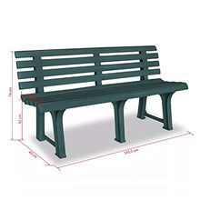 Panca con schienale per esterni, resistente alle intemperie per 3 persone, verde 145,5 x 49 x 74 cm