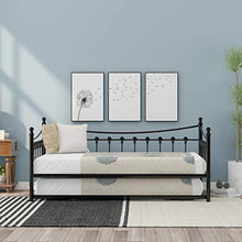 jeerbly Daybed - Letto per gli ospiti, in metallo, con letto allungabile, per camera degli ospiti, per camera dei bambini, colore nero (190 x 90 cm)