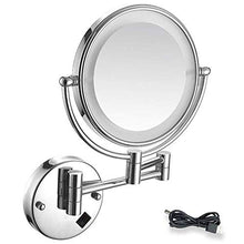 Specchio da Bagno per Trucco da Parete con ingrandimento 10X USB Ricaricabile per Superficie Girevole Hotel Vanity Two