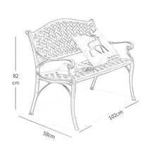 Panca da giardino sedia da giardino, panca da giardino in metallo con schienale, 2 posti, chaise longue in alluminio pressofuso utilizzabile su balcone/corridoio/terrazza