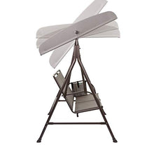 Mendler Dondolo da Esterno a 2 posti HWC-F89 Acciaio Tessuto Marrone Beige