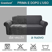 Granbest 1-Pezzo Copridivano Elasticizzato 4 Posti Universale Antiscivolo Fodera per Divano Design a Strisce Tessuto Spesso (4 Posti, Grigio)
