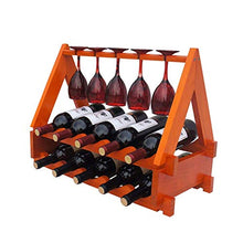 Elegante Portabottiglie da Vino Elegante Portabottiglie con Ornamenti in Legno, HJJ