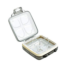 QQDL - Custodia per pillole, organizer per pillole, rimovibile, con 4 scomparti, scomparto per pillole e medicinali, per uso quotidiano e in viaggio