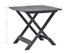 Tomaino Tavolo da Giardino Pieghevole in plastica Effetto Legno 79x72x70 (Antracite)
