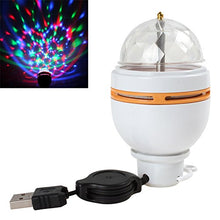 SaySure - 3W RGB Colorful Auto Rotating Mini USB LED Light Bulb Crystal
