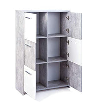 Inter Link Cemen Buffet 6 Ante E 2 Cassetti, nobilitato, Bianco/Grigio, 77 x 30 x 115 cm
