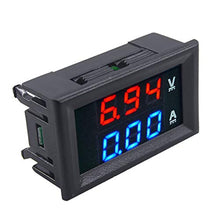 KinshopS Misuratore di voltmetro CC 100V 10A Amperometro Blu + LED Rosso Dual Digital Volt Meter Gauge