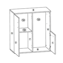 Stella Trading Bobby 4 Comò, Engineered Wood, Bianco (Cemento), 80 x 82 x 35 cm