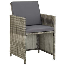 FAMIROSA Sedie da Giardino 2 pz con Cuscini in Polyrattan Grigio-1907