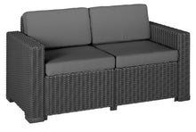 Allibert 192879 Lounge Divano da 2 posti, Aspetto Rattan, in plastica, Colore: Grafite