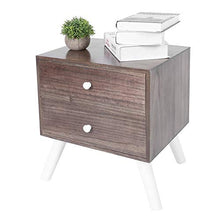 Comodino da notte per camera da letto, tavolino ausiliare in stile retrò con 2 cassetti, 43 x 35 x 50 cm