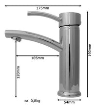 Sanlingo - Miscelatore lavabo monocomando, metallo cromato, design moderno