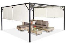 Garden Point Pergola per Terrazza Santorini | 400 x 400 cm | Ideale con mobili da Giardino e Jacuzzi | Montaggio Facile | Crema