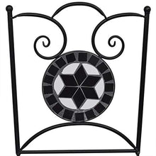 FAMIROSA Set da Bistrot 3 pz in Piastrelle di Ceramica Nero e Bianco