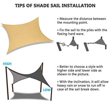 Yidaxing Tenda da Sole Rettangolare a Vela da 2 x 3 Metri, Tenda da Sole Impermeabile con Protezione dai Raggi UV per Patio, Giardino, Esterno, Colore Sabbia