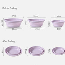 Portable Lavabo Bagno Pieghevole Lavabo Tondo per la Lavanderia Camping Viaggio, Viola L