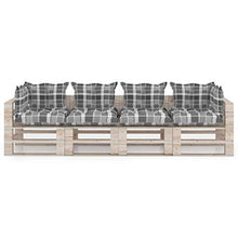 vidaXL Divano da Giardino Pallet 4 Posti con Cuscini in Legno di Pino