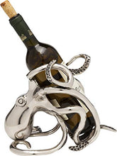 Kare Design Octopus Portabottiglie, Alluminio Nichelato/Argento, 24.25x16.5x20.5cm