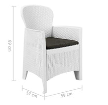Tomaino Sedie e Tavolo da Giardino in plastica Simil Rattan (Bianco)