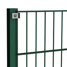 Panneau de clôture avec poteaux Fer 1,7 x 1,6 m Vert