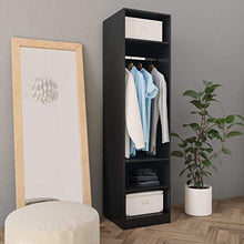FAMIROSA Armadio Nero 50x50x200 cm in Truciolato