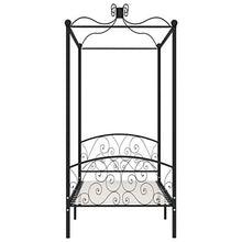 SKM Letto a Baldacchino Nero in Metallo 90x200 cm (22.8kg)