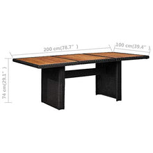 SKM Set da Pranzo da Giardino 9 pz in Polyrattan Nero (132.5kg)