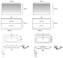 Set Mobile Lavabo Specchio LED Arredo Bagno Moderno Londra100 CERAMICHEMIRANDA-Rovere Cortina