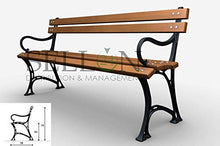 Panchina da giardino in ghisa e legno di palissandro, mobili da giardino 0120