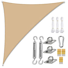Tenda da Sole A Vela, Tenda da Sole A Vela Impermeabile con Blocco UV per Giardino Patio Esterno con Corde, Triangolo Rettangolo (3 * 4 * 5m,Beige)