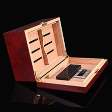 FxsD Cigar Box, Cedar Fodera, Grande capacità a Due Zone 4 Cedar Cigar Humidor con igrometro e umidificatore ## (Color : A)