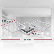 B.K.Licht Plafoniera LED dimmerabile, CCT luce calda, neutra, fredda, telecomando, LED integrati 32W, 2600Lm, quadrato orientabile, lampadario con timer e funzione luce notturna per camera - Arredi Casa