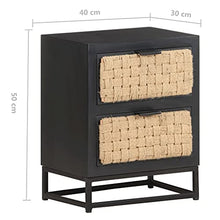 vidaXL Comodino 40x30x50 cm in Legno Massello di Mango
