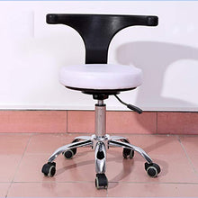 Creator-Z Sgabello con Schienale da Salone Sedia Girevole in Ecopelle Altezza Regolabile,Bianca