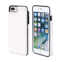 Suhctup Compatibile con Custodia iPhone 6 Plus Pelle,Cover iPhone 6s Plus con Interno Morbida TPU,Porta Carte Slot e Antiurto Flip Wallet [Chiusura Magnetica] Protettiva Case (Argento)