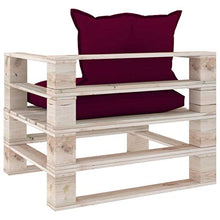 FAMIROSA Divano da Giardino Pallet Cuscini Rosso Vino in Legno di Pino