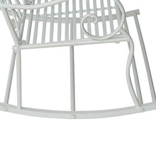 miozzi Panchina a Dondolo da Giardino 2 Posti in Ferro Shabby Bianco 102x74.5x78 cm