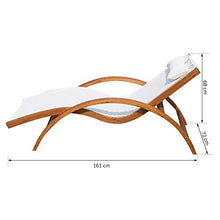 Outsunny Sedia a Sdraio Relax Lettino Prendisole Giardino Esterno Legno 161 × 72 × 68cm