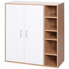homcom Scarpiera Slim da Parete, Mobile Multiuso con 2 Ante e Ripiani Regolabili per Camera da Letto e Ingresso, in Legno, 80x32x91cm