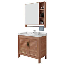 Set di Mobiletti Specchio e Lavabo Pavimento in Alluminio Space Bagno Armadio per Mobile Mobile Mobile Banche da Bagno Vanity (Color : Brown, Size : 48x81x80cm)