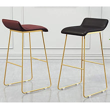 XINGLEI Sgabelli da Bar, sgabelli Alti, sgabelli da Bar Comodi dal Design ergonomico, con schienali e Gambe in Metallo Solido per Cucina, Pub e bancone (Color : Wine red2, Size : 75cm)