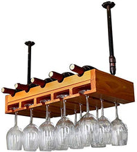 NSYNSY Portabottiglie a soffitto Portabottiglie a Parete Portabottiglie | Portabottiglie e Bicchiere | Arredamento per la casa e la Cucina | Rack di stoccaggio | Espositore per Decorazioni da Bar |