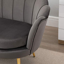 homcom Divano 2 Posti in Velluto e Gambe in Metallo, Arredamento Vintage Casa e Ufficio, 130x63x73cm Grigio
