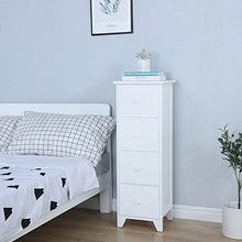 Comodino Comodino Armadio Camera da Letto Comodino Doppio cassetto Comodino Semplice Bianco Arredamento Moderno (Color : White, Size : Four Floors)