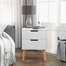 SUFUBAI Comodini Set di 2 Comodini Moderno Comodino con Cassetto Comodino con Gambe in Legno Solido per Camera da Letto Soggiorno