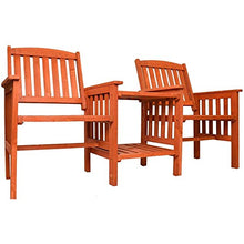 Alfresco Living - Sedia da giardino in legno duro, con tavolo e sedia