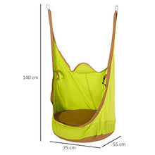 giordano shop Amaca a Sacco per Bambini Sospesa 75x55x140 cm in Cotone e PVC Verde