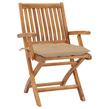 vidaXL Sedie da Giardino 2 pz con Cuscini Beige in Teak Massello